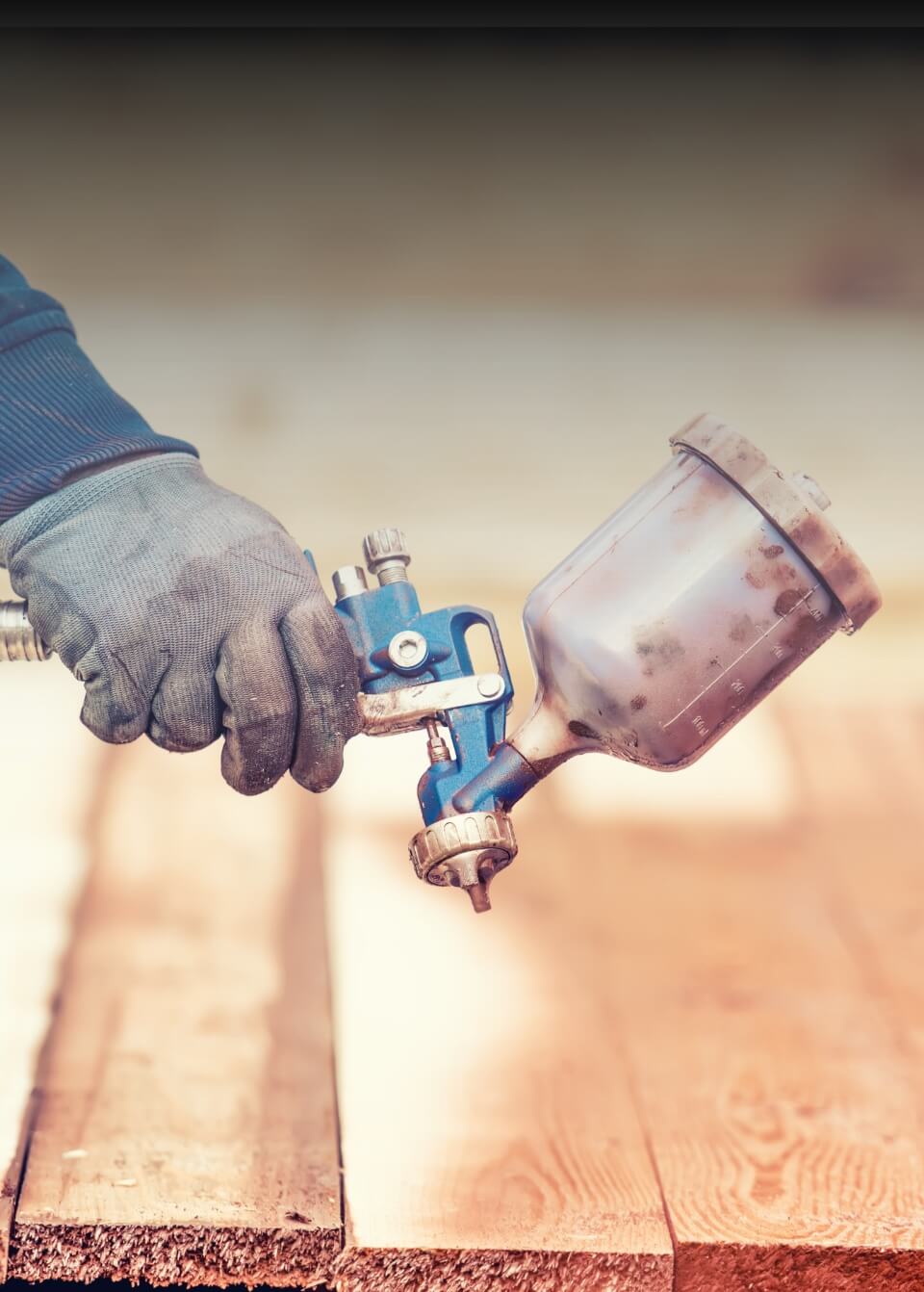 Air Pressure Paint Gun in Use